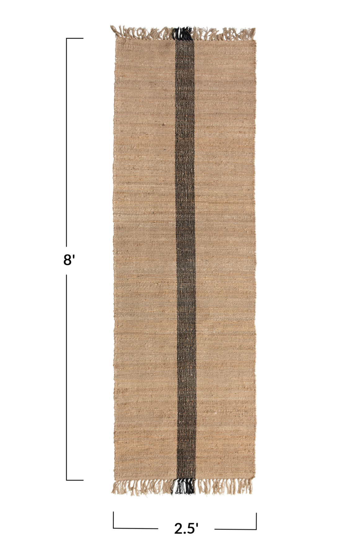 Black Woven Stripe Floor Runner