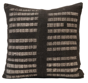 WOVEN BLACK PATTERN COTTON PILLOW