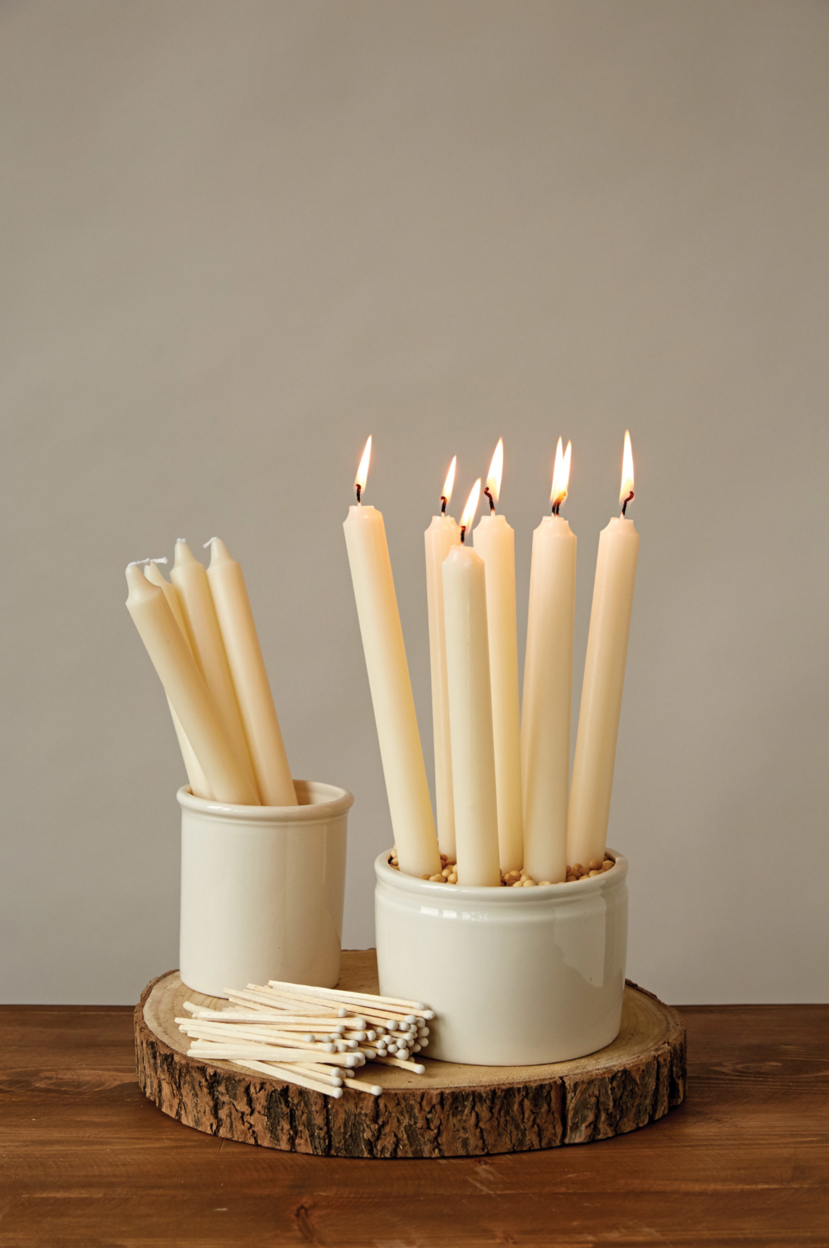 UNSCENTED TAPER CANDLES IN BOX, SET OF 12