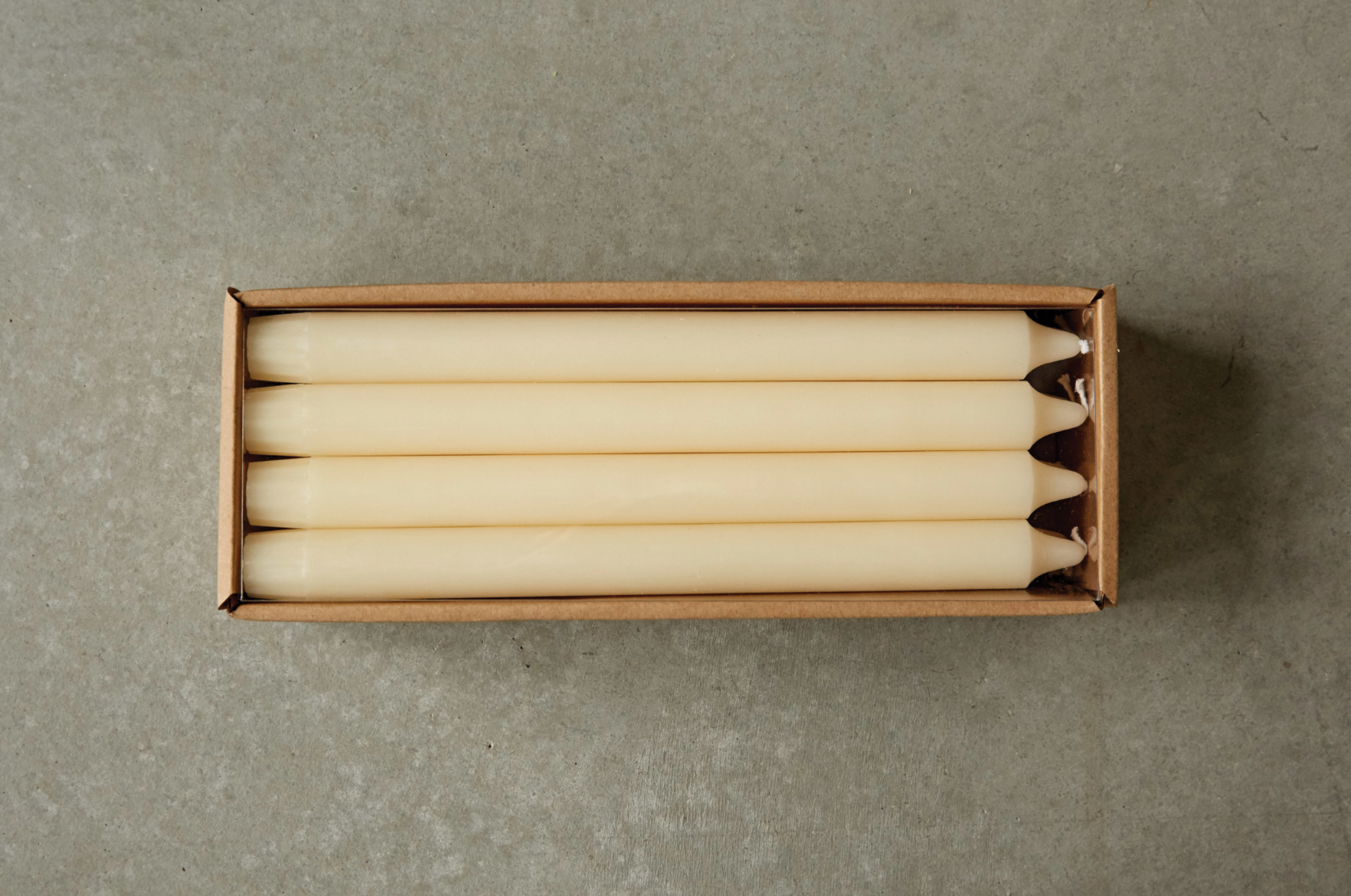 UNSCENTED TAPER CANDLES IN BOX, SET OF 12