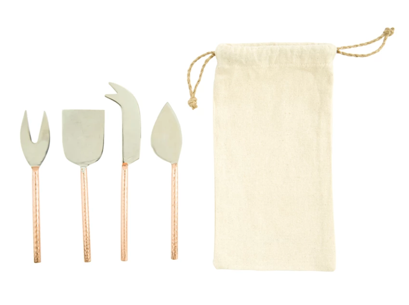 STAINLESS STEEL CHEESE SERVERS, SET OF 4 -COPPER-