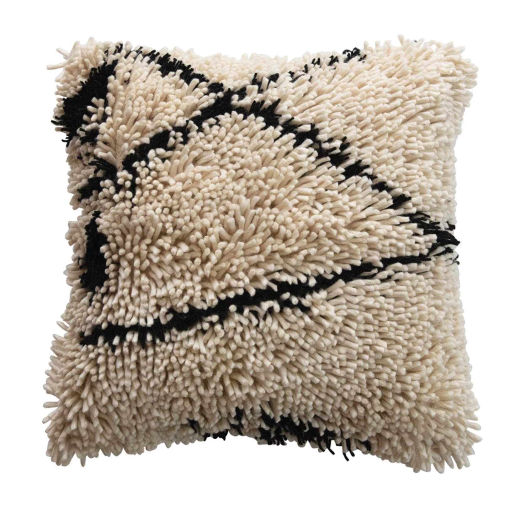 WOVEN WOOL SHAG PILLOW