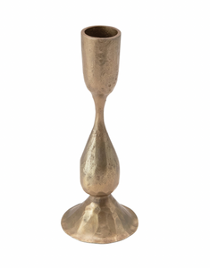 HAND-FORGED METAL TAPER HOLDER WITH ANTIQUE FINISH - 2.25" ROUND X 6.5" H