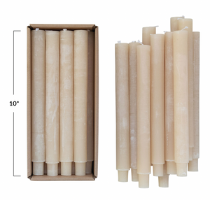 UNSCENTED 10" TAPER CANDLES, SET OF 12 -IVORY-