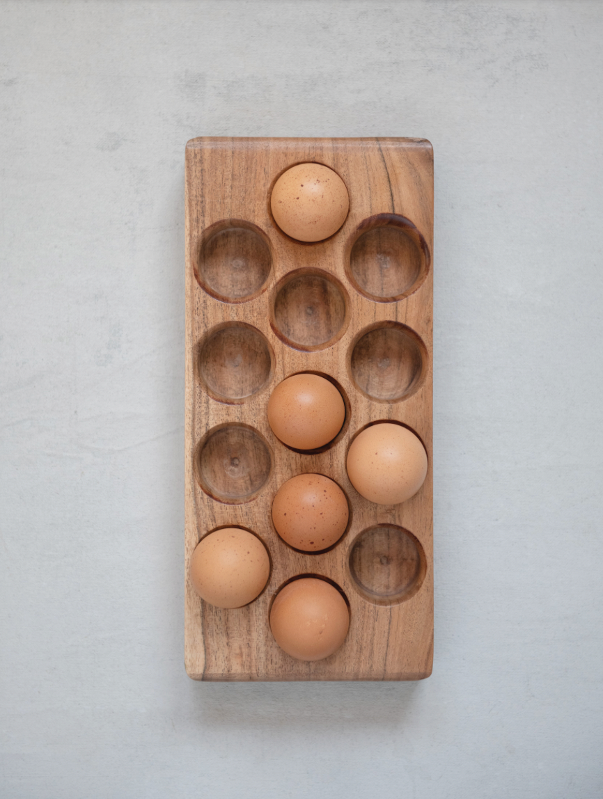 ACACIA WOOD EGG TRAY